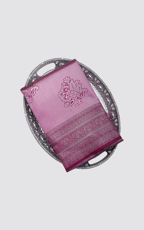 Dual Shade of Pink Softy Silk Saree