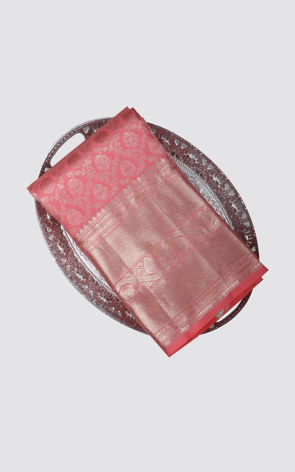 Peach Pure Kanjivaram Silk Saree