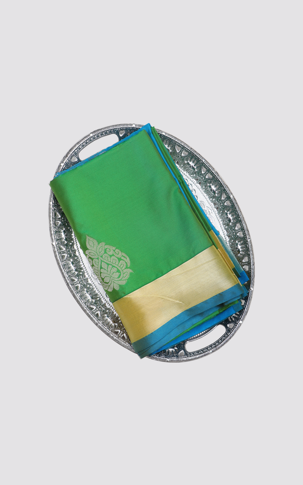 Green and Blue Fancy Pattu Saree