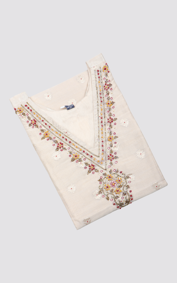 White - Printed Side Slit Kurti